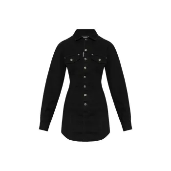 DSQUARED 2 Logo Patch Denim Shirt Dress