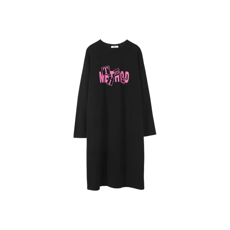 【dme】 Long Sleeved Dresses Women's Black-0
