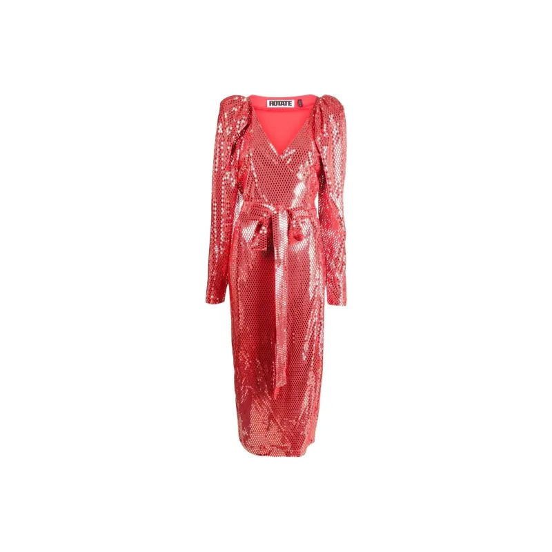 Rotate Bridget Metallic Midi Dress-0