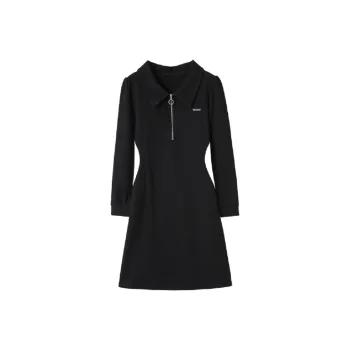 Mo Han Yi Mei Long Sleeved Dresses Women's Black