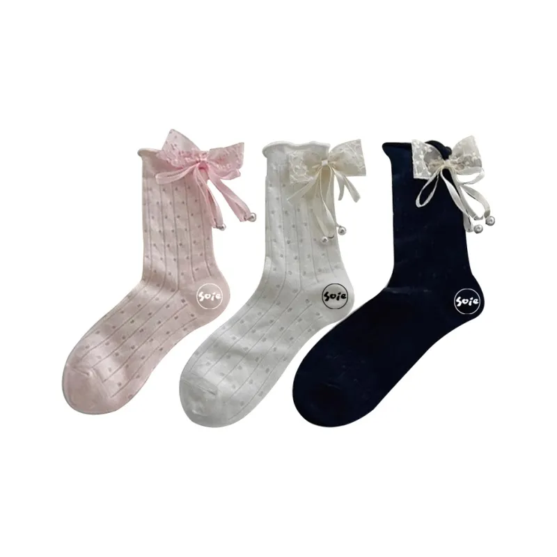 SOIE Mid Calf Socks Women's Combo Set-30