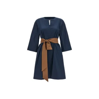 MaxMara Leila V-Neck Belted Dress