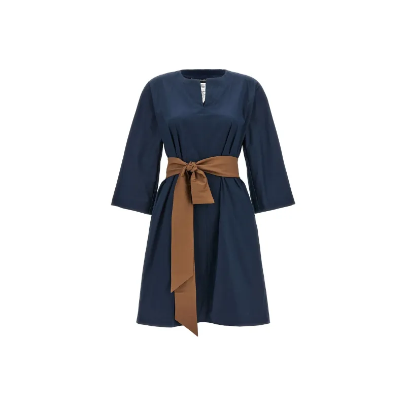 MaxMara Leila V Neck Belted Dress-0