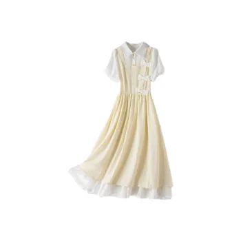 ABBY GODDESS Short Sleeved Dress Women's Yellow