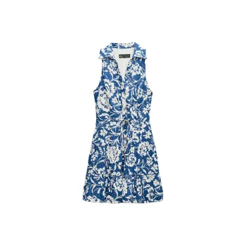 ZARA Sleeveless Dress Women's Blue/White
