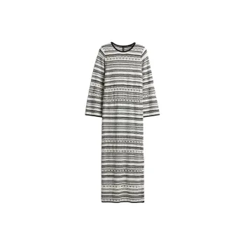 H&M Long Sleeved Dresses Women's Cream/Stripes