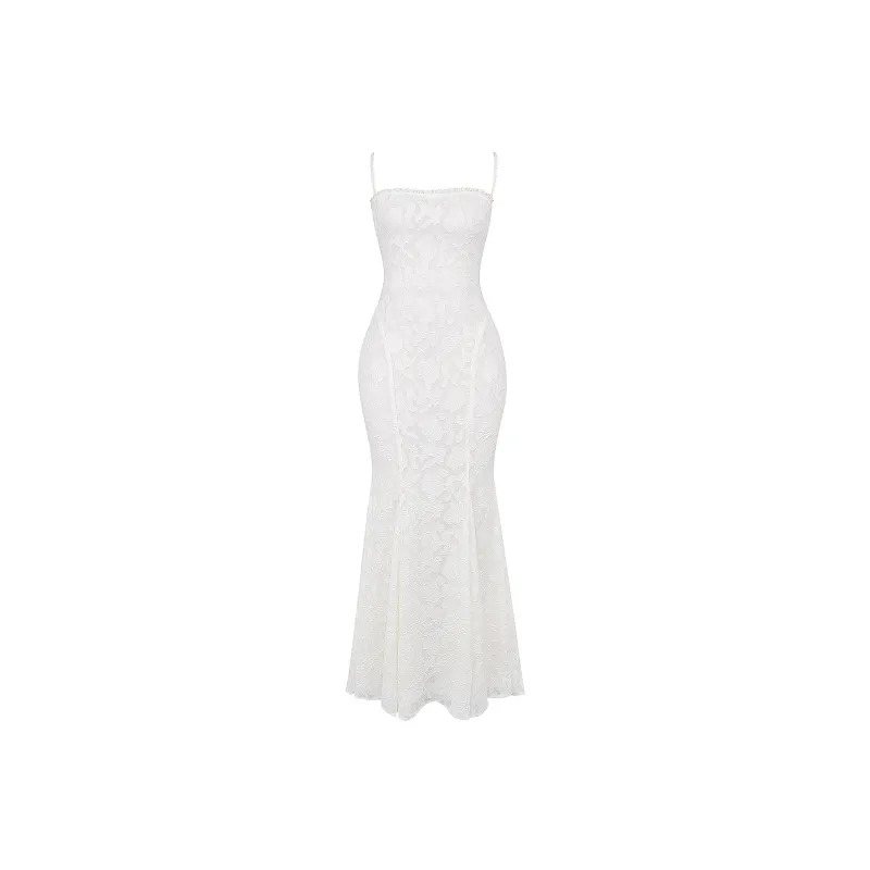 HOUSE OF CB JOAN Slip Dress Women's Ivory/Ivory White-0