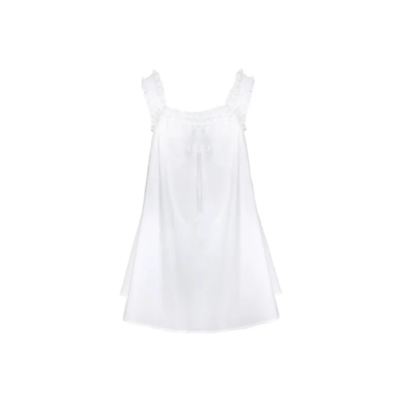 PRINCESS POLLY SWING MINI DRESS Slip Dresses Women's WHITE/White-0
