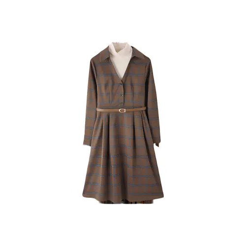 XWI Long Sleeved Dresses Women's Dark Coffee