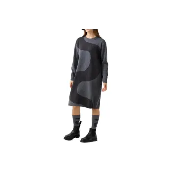 Marimekko X UNIQLO Marimekko Co-brand Long-Sleeved Dresses Women's Asphalt Gray