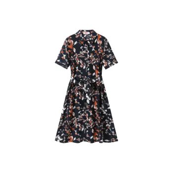H-YXIANG Short-Sleeved Dresses Women's Red Plum