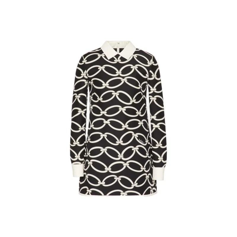 Valentino Surfaces Spring 2023 Women's Long-Sleeved Dresses Women's Black-0