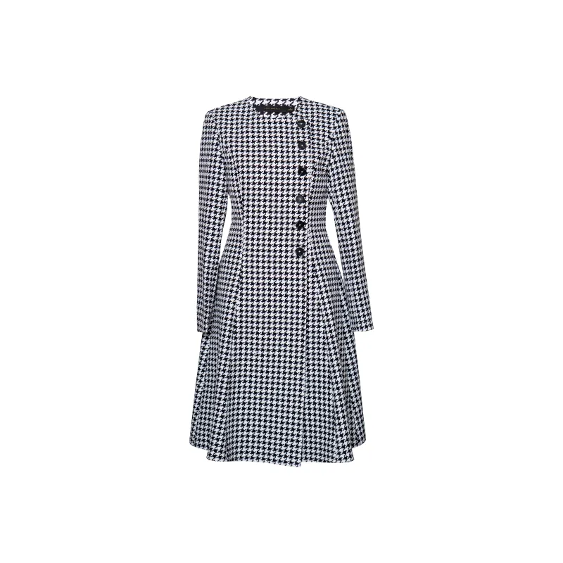 ROEYSHOUSE Long Sleeved Dresses Women's Houndstooth-0
