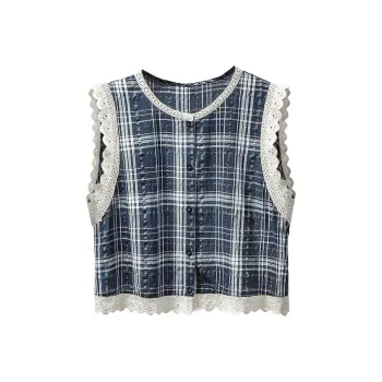Cypress House Shirts Women's Navy Blue Plaid