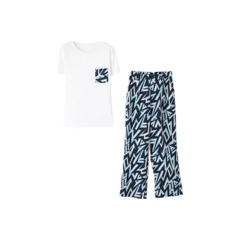 IHIMI Casual Suit Women's Navy Blue White