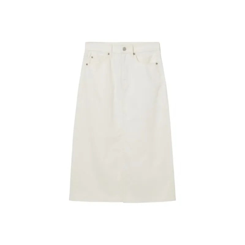 Levi's Denim Long Skirt Women's White-0