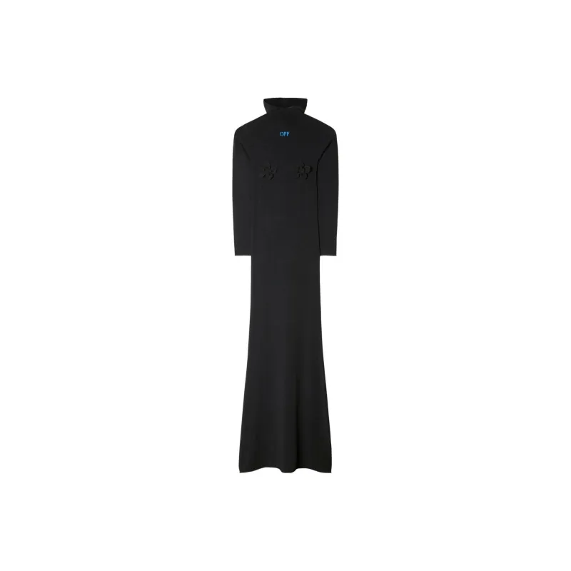 OFF-WHITE Logo Detailed Long-Sleeved Hooded Dress-0