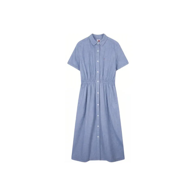 Tommy Hilfiger Short Sleeved Dresses Women's Denim Blue-0