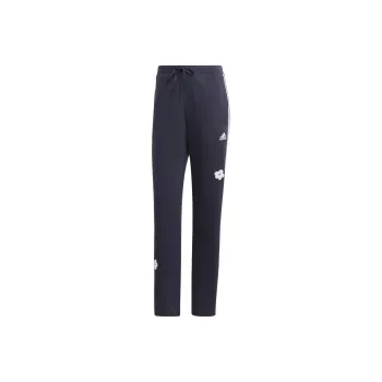 Adidas Sportswear 3-STRIPES HIGH RISE JOGGERS WITH CHENILLE FLOWER PATCHES Knitted Sports Pants Women's Dark Blue