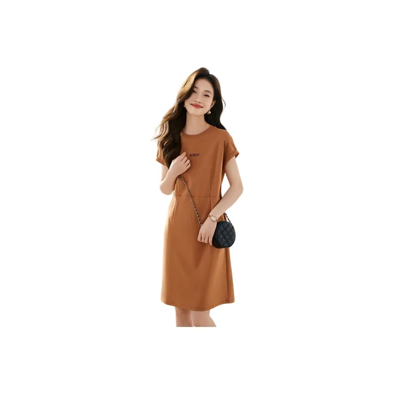 Mo Han Yi Mei Short Sleeved Dress Women's Orange-0