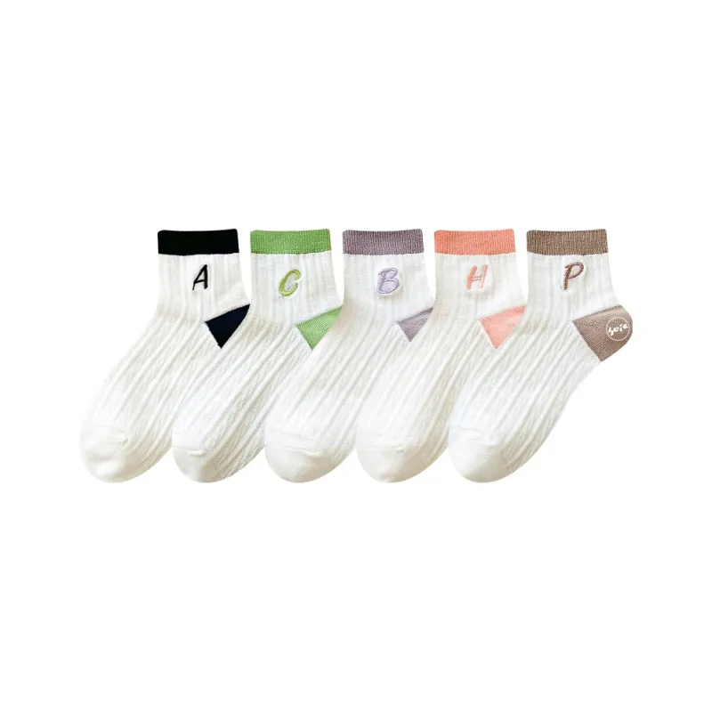SOIE Ankle Socks Women's 5 Pack Black-19