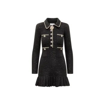 Self portrait Long Sleeved Dresses Women's Black