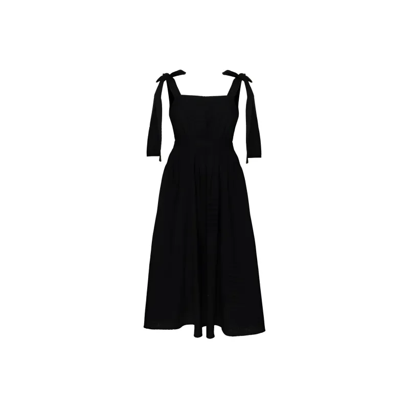 MSGM Bow Detailed Square Neck Dress-0