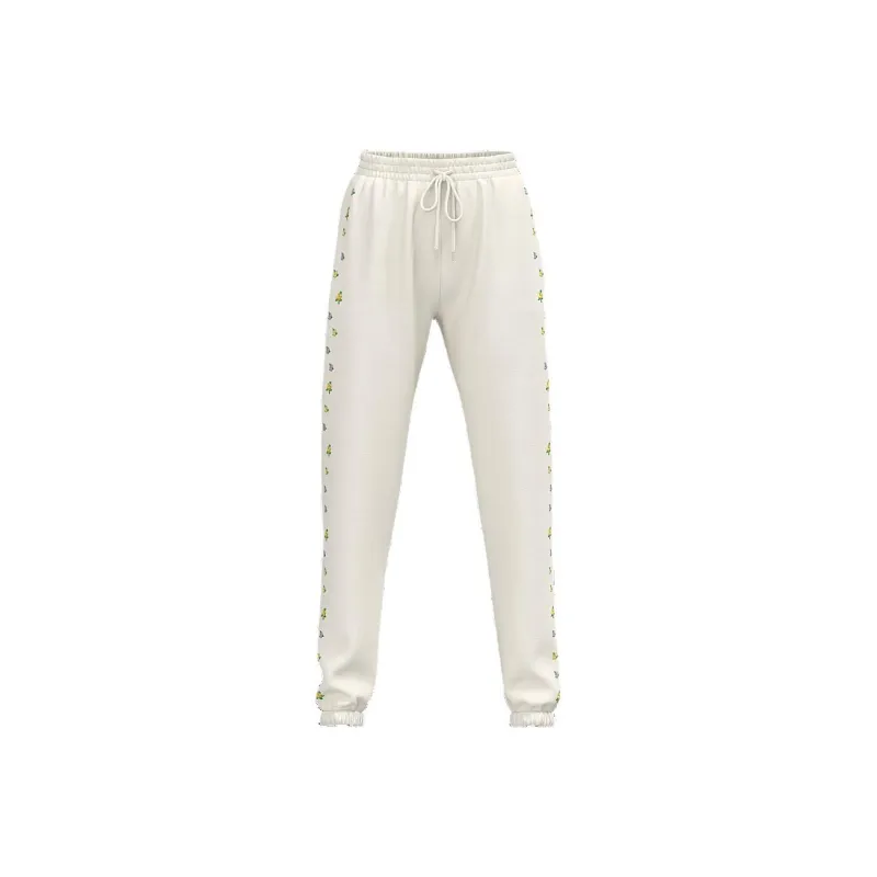 Victoria's Secret PINK IVY FLEECE SLIM SWEATPANTS/CF Knitted Sports Pants Women's Milk Powder Floral Scent-0