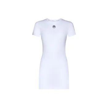 Marine Serre Moon Embroidered Short Sleeved Mini Dress