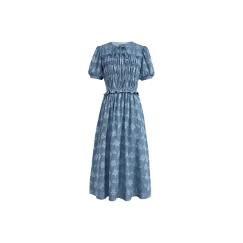 KUOSE Short Sleeved Dress Women's Light Blue