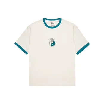 Quiksilver Ticket To The Beach Ringer T Shirt Men's Ecru