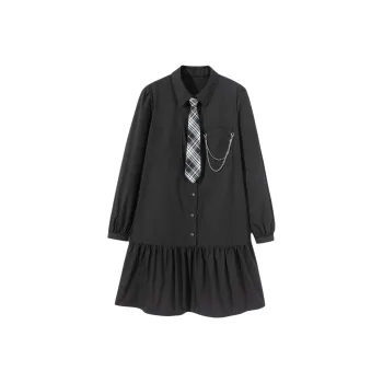 EICHITOO Long-Sleeved Dresses Women's Black