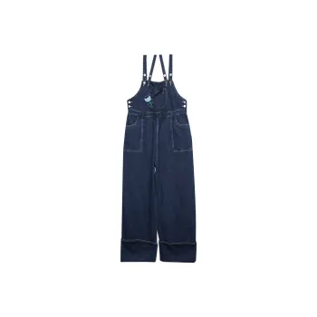 MUGUOGUOMU Jumpsuit Women's Dark Denim Blue