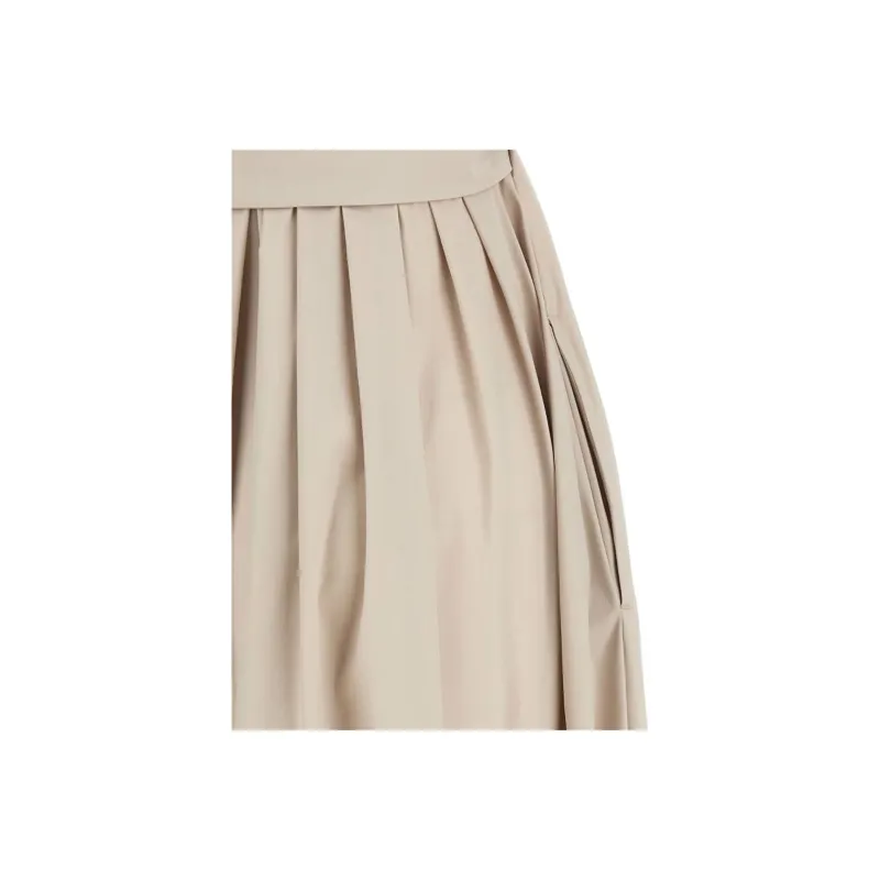 'S MAX MARA Short Sleeved Dress Women's Beige-6