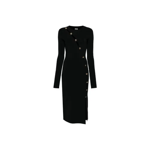 VERSACE JEANS COUTURE Decorative buttons Knitted Midi Dress