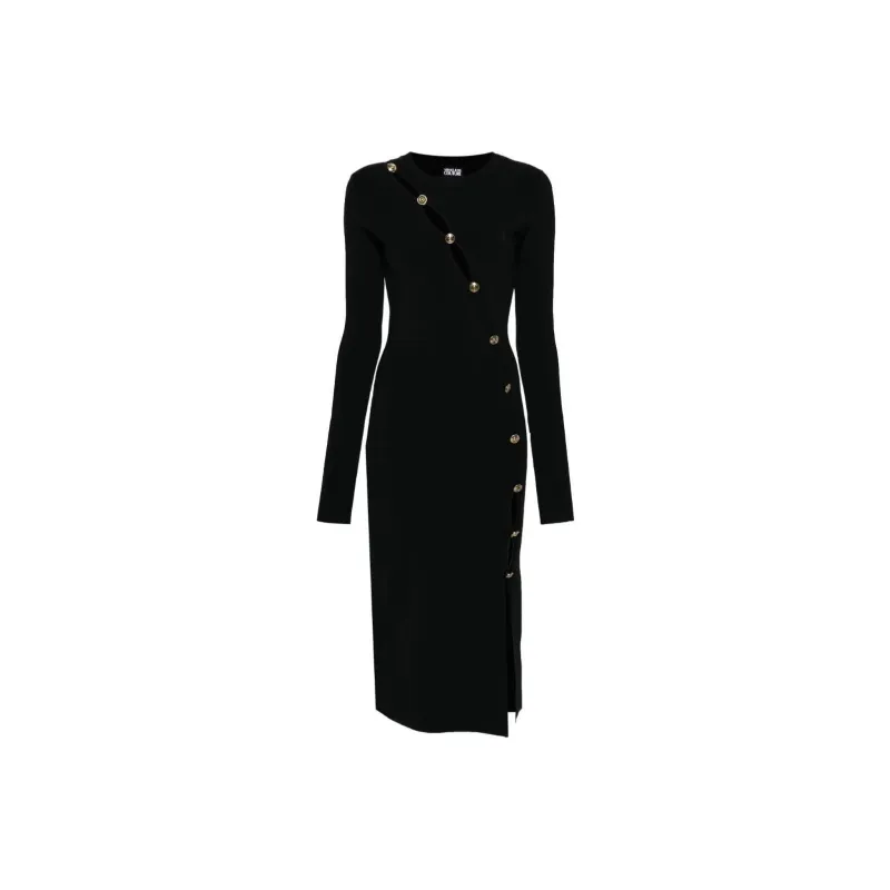 VERSACE JEANS COUTURE Decorative buttons Knitted Midi Dress-0