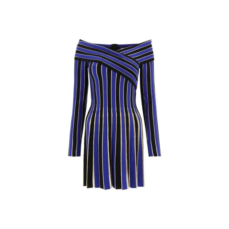BALMAIN Long-Sleeved Dresses Women's Blue-0