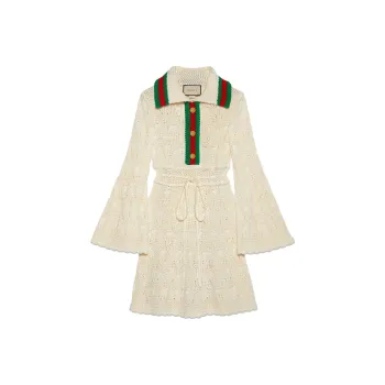 GUCCI Long Sleeved Dresses Women's Ivory White