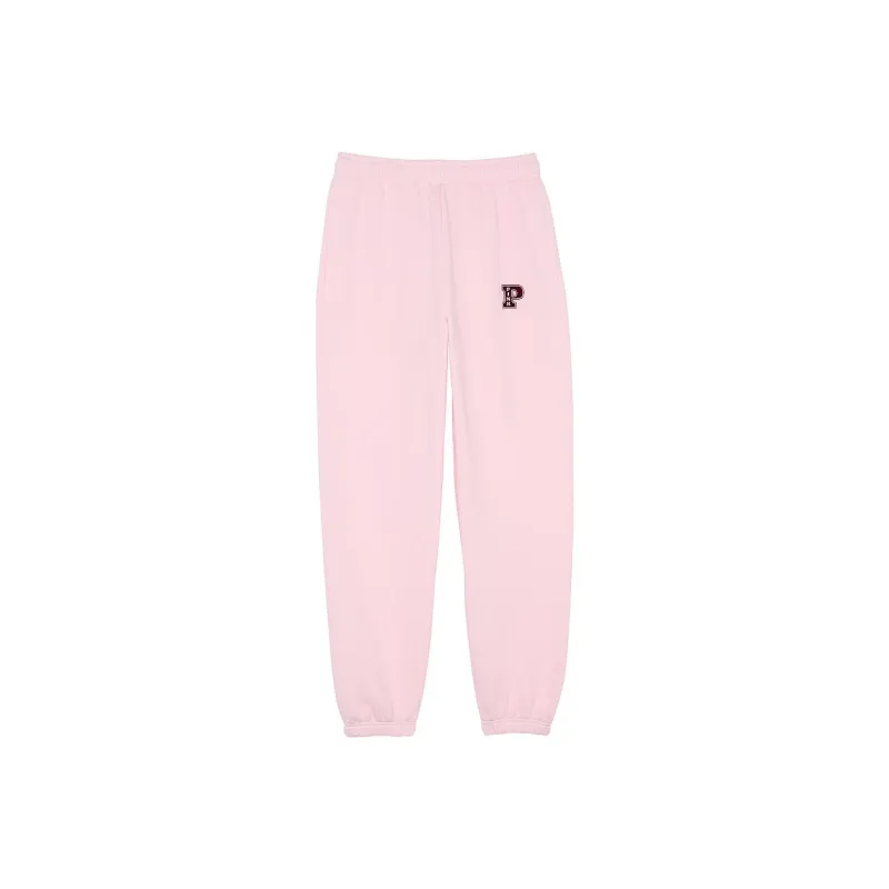 Victoria's Secret PINK Ivy Fleece Campus Sweatpants/Pink Tulip Knitted Sports Pants Women's Pink Tulip-0