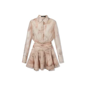 LA CRAWFISH Long Sleeved Dress Women's Pink
