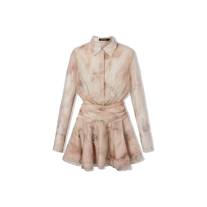 LA CRAWFISH Long Sleeved Dress Women's Pink-0