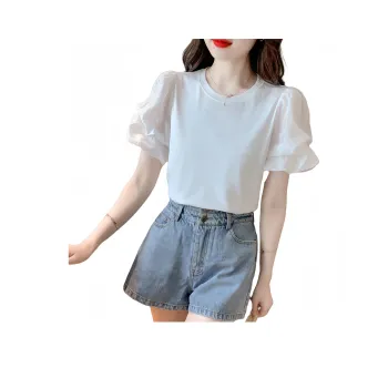 XIANSINIAO Puff Sleeve T Shirt Women's