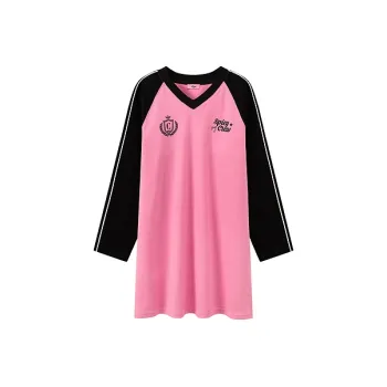 CHUU Long Sleeved Dress Women's Fuchsia