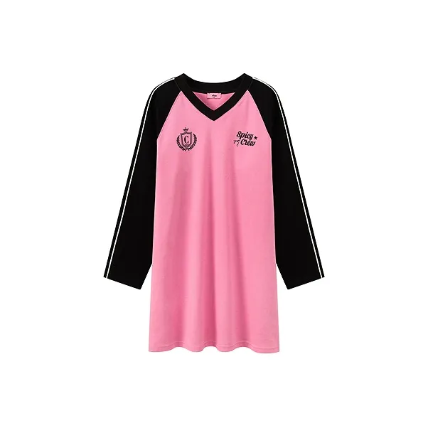 CHUU Long Sleeved Dress Women's Fuchsia-0