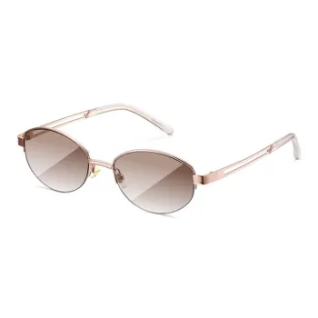 Morakot Plate Alloy Frame Oval Sunglasses Unisex