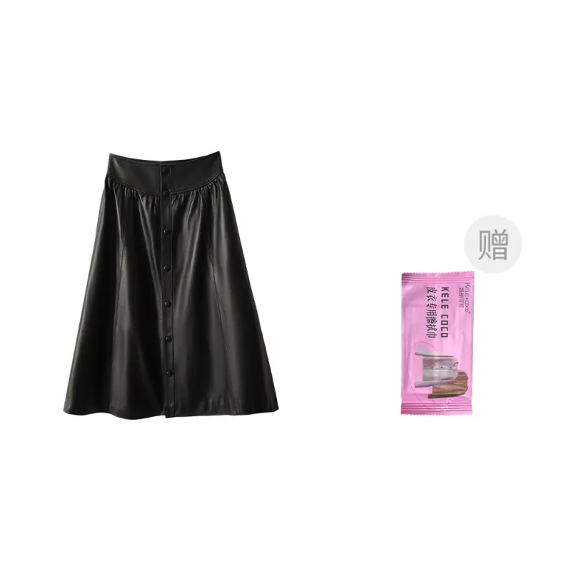Kele Coco Leather Long Skirts Women's-3
