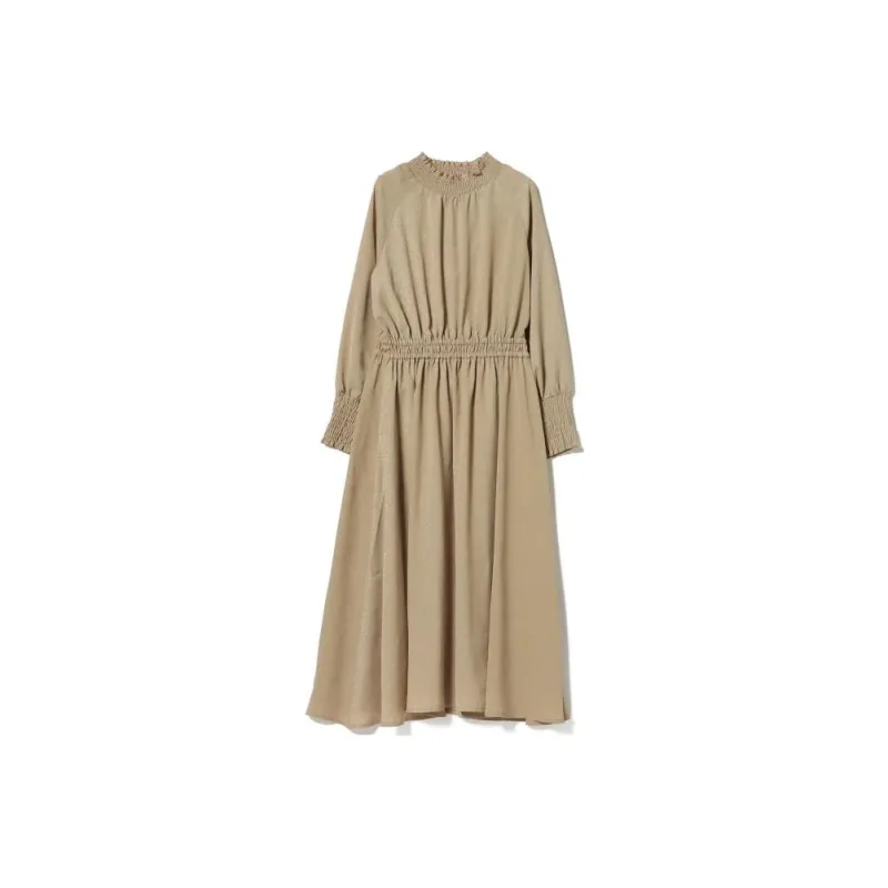 Beams Long Sleeved Dresses Women's Khaki-0