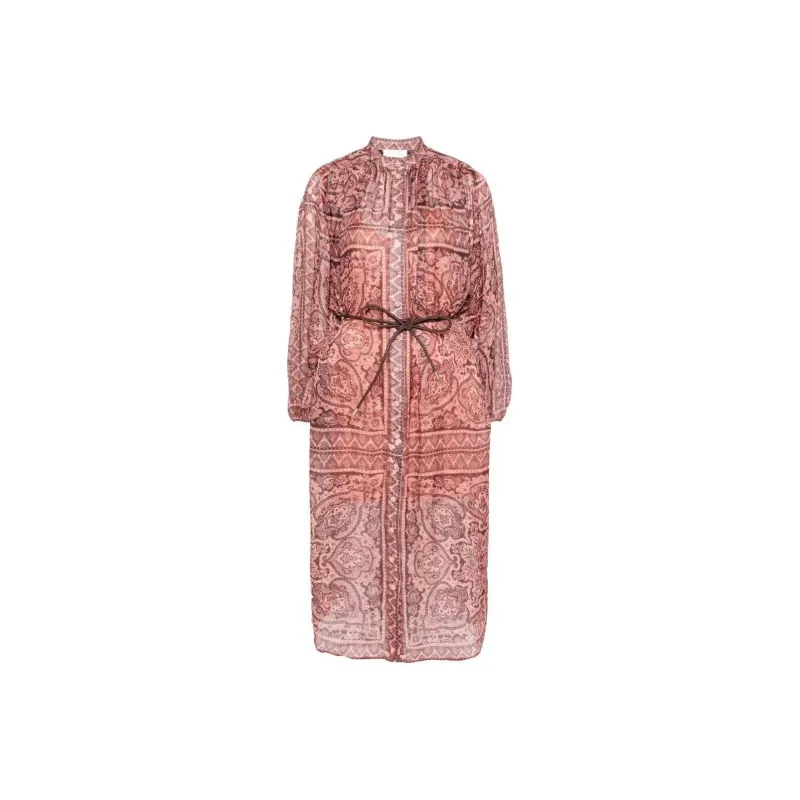 Zimmermann Paisley Printed Puff Sleeved Dresses-0