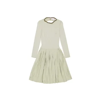 Burberry Long-Sleeved Dresses Women's Green