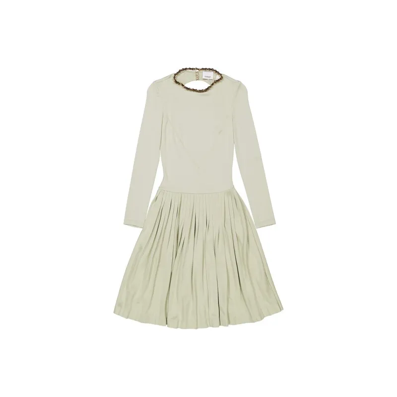Burberry Long-Sleeved Dresses Women's Green-0